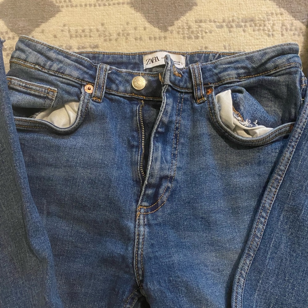 Zara copped flare jeans